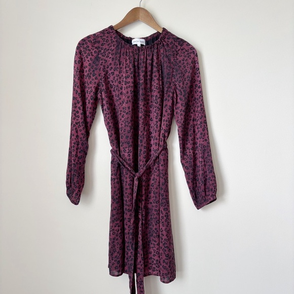 Bella Dahl Leopard Print Dress Small Burgundy - Picture 10 of 10